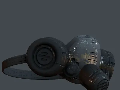 Gas mask helmet 3d model scifi Low-poly Low-poly 3D Low-poly 3D model