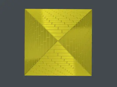 Pyramid 3D Model golden brick Low-poly 3D model