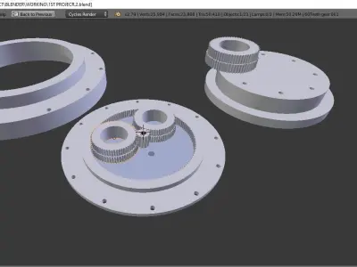 3D Gear three lamps 3D model