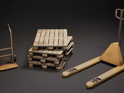 Warehouse Props Pack Low-poly 3D model buy