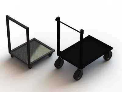Aluminum Industrial Platform Truck 3D model