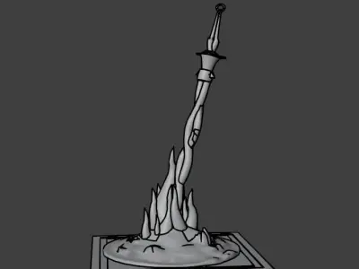 Fire Link Sword low poly 3D model