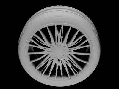 Fourth Off Road Tire and Rim 3D Model  3D model