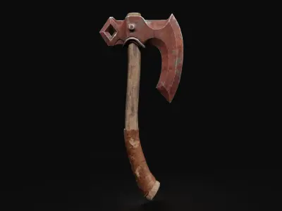 Medieval Axe Low-poly 3D model Low-poly 3D model