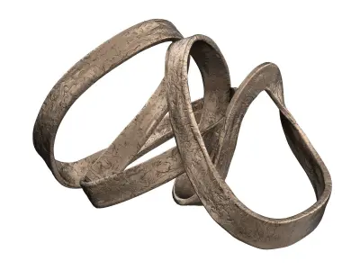 Metal 18 Loopy Table Object Brass Antique 3D model