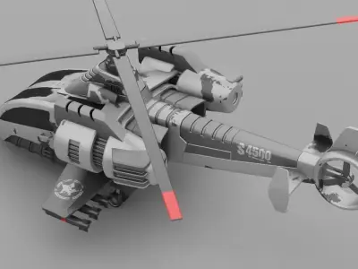 Military Helicopter 3D model by BlenderZone