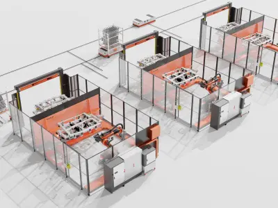Industrial - 3D KUKA Robotics Welding Station v1 by Cels Low-poly 3D model