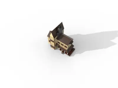 Low Poly House 002 - 1530 poly Low-poly 3D model