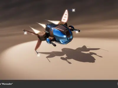 Spaceship Drone Marauder Low-poly 3D model
