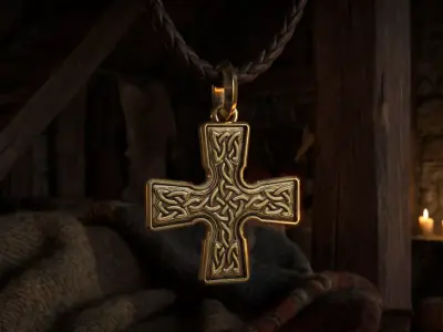 Celtic Knot Pendant Traditional Celtic Interlace Nordic Cross Free 3D print model