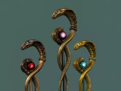 Magic Staff of Apophis Low-poly 3D model