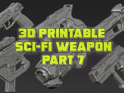 3D Printable Sci-Fi Weapon Part 7 3D model