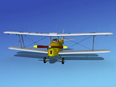 Dehavilland DH82 Tiger Moth V02 3D model