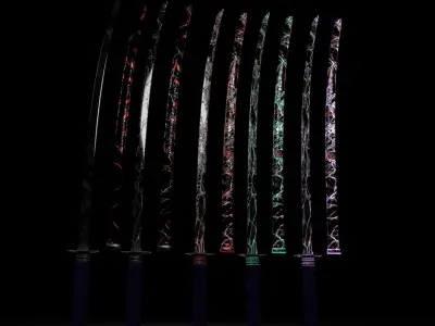 Overloaded Katanas 3D model