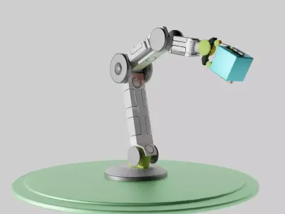 Robot arm low poly Low-poly 3D model