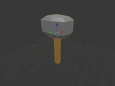 Stone Hammer Low Poly  Free low-poly 3D model