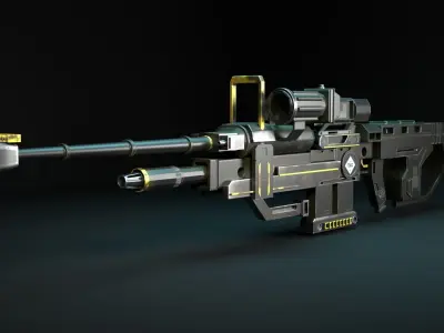 Sniper Game Weapon 3D model