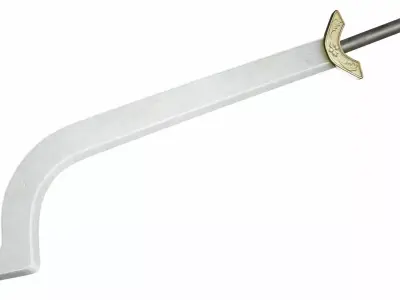 Curved sword 7 Low-poly 3D model