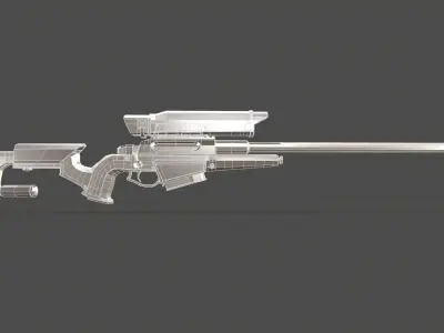 Sniper Gun  Low-poly 3D model