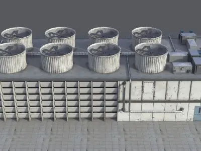Cooling Tower PBR 3D model