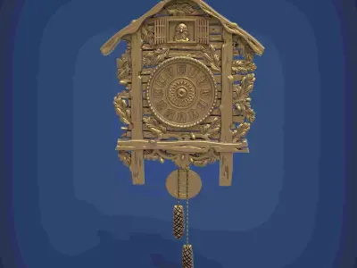 Carved clock for 3D printing and CNC 3D print model 15
