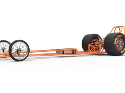 Chassis of front engined dragster 3D model
