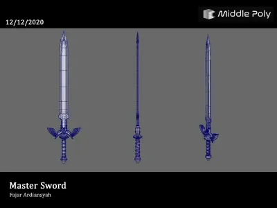 Master Sword Original Concept Free low-poly 3D model