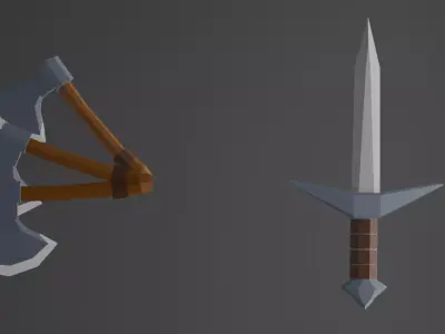Low Poly Medieval Weapons Pack Low-poly 3D model buy