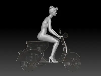 PIN UP and vespa girl 1 3D print model