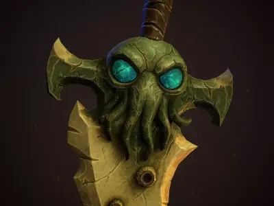 Stylized Dagger Low Poly Hand Painted Low-poly 3D model