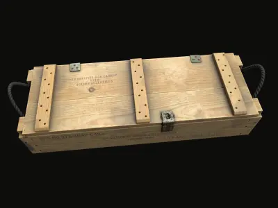 M68 Military Wooden Ammo Crate PBR Low Poly Game Ready Low-poly 3D model