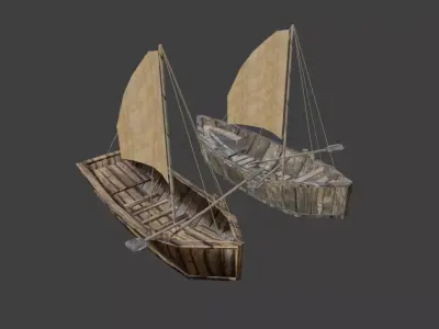 Sailing ship Collection Low-poly 3D model