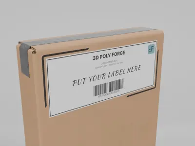 Cardboard Box R-024 - Rigged and Customizable Low-poly 3D model