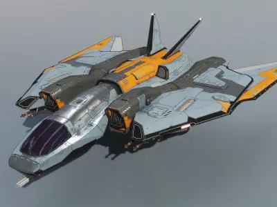Spacefighter Y-48A Fly Low-poly 3D model