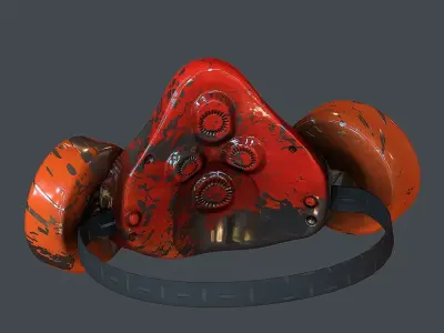 Gas mask helmet 3d model scifi Low-poly Low-poly Low-poly 3D model