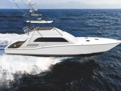 74 Foot Sportfisher Motor Yacht 3D model
