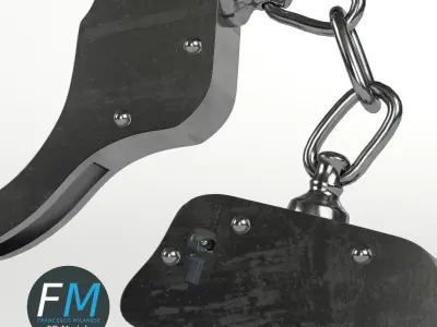 Openable handcuffs 3D model