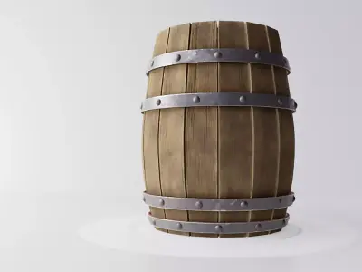 Wooden barrel 3D model purchase