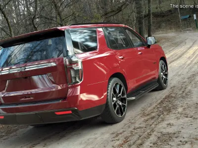 Red SUV Chevrolet Tahoe 2024 3D model