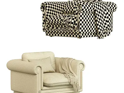 Armchair en arabe 3D model