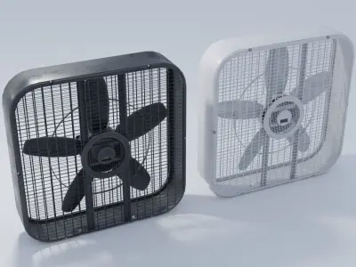 Box Fan with 4K and 2K Textures Low-poly 3D model