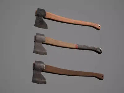 Simple Axe - Felling Hatchet Low-poly 3D model