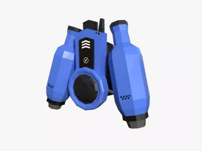Jetpack Low Poly H03 - SciFi Character Design Low-poly 3D model
