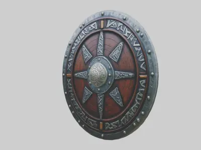Viking Rune Shield 1 Low-poly 3D model