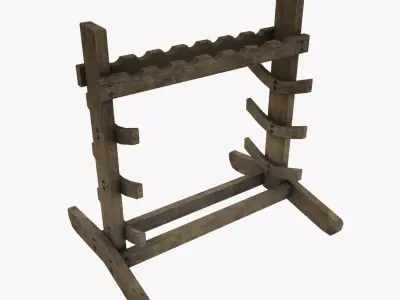 Medieval Weapon Rack Low-poly 3D model buy