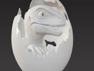 Hatching Baby Dinosaur Unique Design Pendants 3D print model