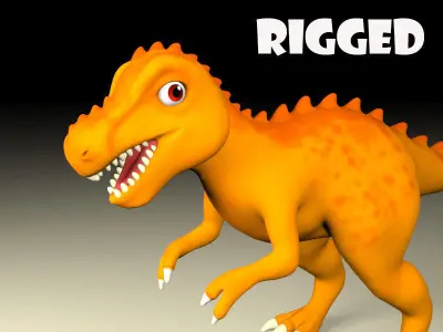 Cartoon T-Rex  Low-poly 3D model
