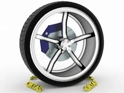 ORTAS CAR WHEEL RIM 83 GAME READY WHEEL RIM TIRE 3D model