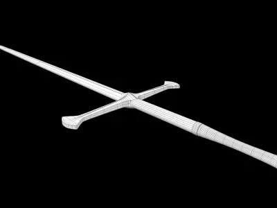 Longsword sword Low-poly 3D model purchase