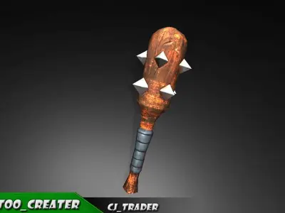 Mini Spiked Club Low-poly 3D model Low-poly 3D model